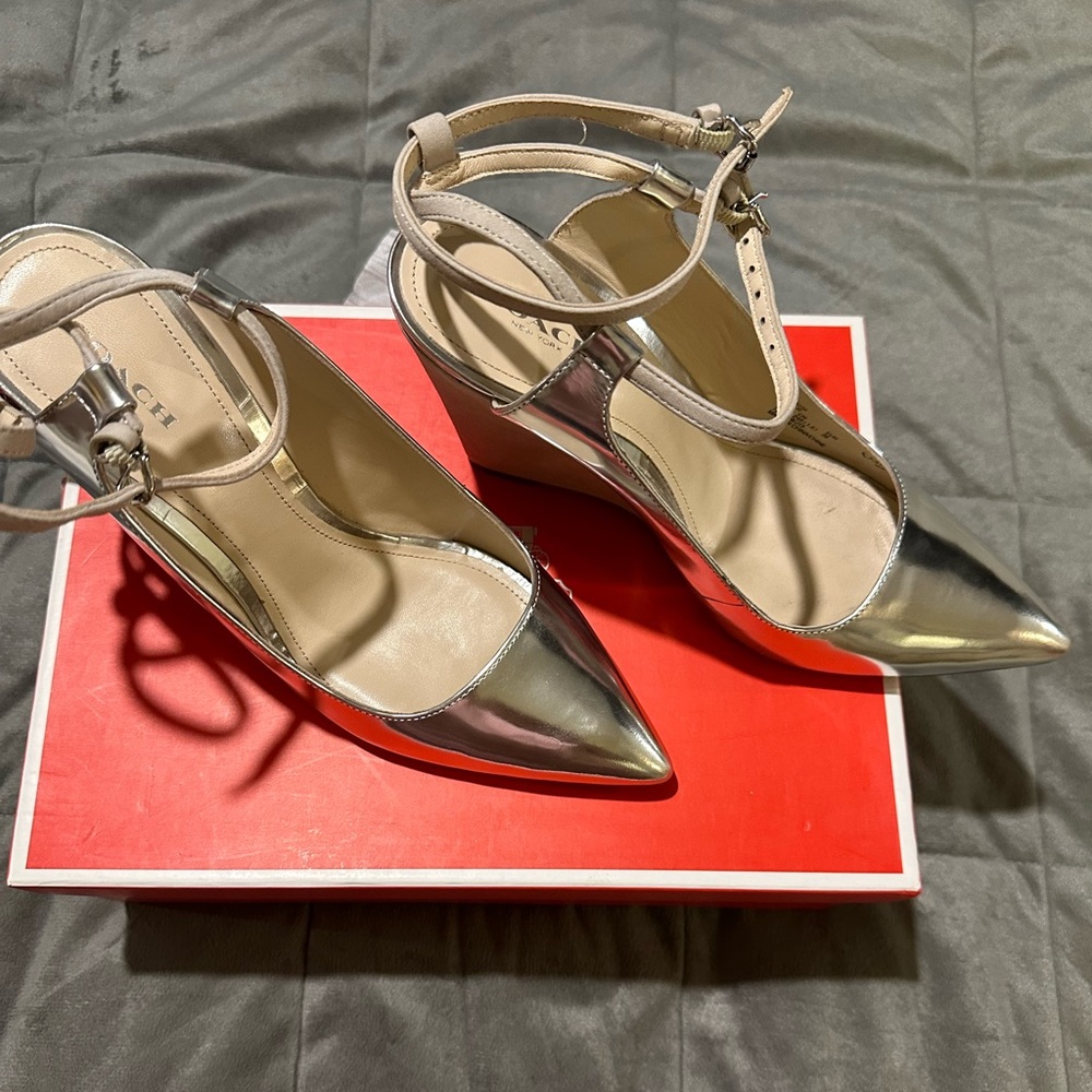 Coach Metallic Wedge Heels
